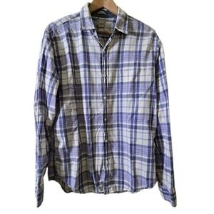 J.Crew Tailored Plaid Shirt Large Professional Office Business Casual Prep